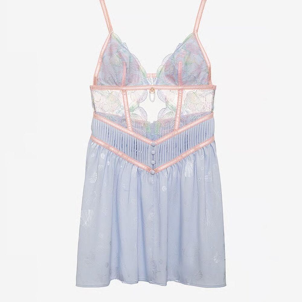 For Love & Lemons High Tide Slip Dress | Soft Blue | S | NWT